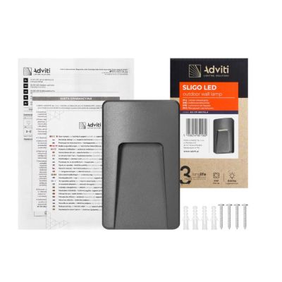 Lampa elewacyjna LED SLIGO 3W 240lm IP65 4000K biała neutralna szary ORNO (AD-OP-6607GL4)
